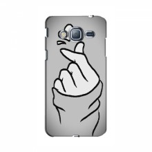 Чехол с принтом для Samsung J3 2016, J320 (AlphaPrint - Знак сердечка) Серый фон - купить на Floy.com.ua