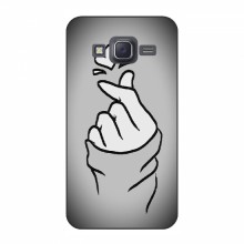 Чехол с принтом для Samsung J7, J700, J700H (AlphaPrint - Знак сердечка) Серый фон - купить на Floy.com.ua