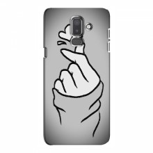 Чехол с принтом для Samsung J8-2018, J810 (AlphaPrint - Знак сердечка) Серый фон - купить на Floy.com.ua