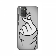 Чехол с принтом для Samsung Galaxy M02s (AlphaPrint - Знак сердечка) Серый фон - купить на Floy.com.ua