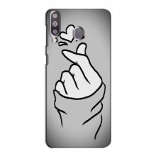 Чехол с принтом для Samsung Galaxy M30 (AlphaPrint - Знак сердечка) Серый фон - купить на Floy.com.ua