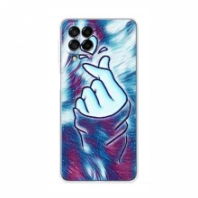 Чехол с принтом для Samsung Galaxy M33 (5G) (M336B) (AlphaPrint - Знак сердечка) Бирюзовый фон - купить на Floy.com.ua