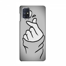 Чехол с принтом для Samsung Galaxy M51 (AlphaPrint - Знак сердечка) Серый фон - купить на Floy.com.ua