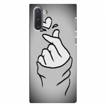 Чехол с принтом для Samsung Galaxy Note 10 (AlphaPrint - Знак сердечка) Серый фон - купить на Floy.com.ua
