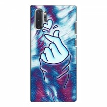 Чехол с принтом для Samsung Galaxy Note 10 Plus (AlphaPrint - Знак сердечка) Бирюзовый фон - купить на Floy.com.ua