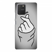 Чехол с принтом для Samsung Galaxy S10 Lite (AlphaPrint - Знак сердечка) Серый фон - купить на Floy.com.ua