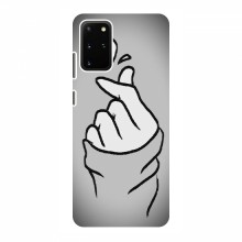 Чехол с принтом для Samsung Galaxy S20 (AlphaPrint - Знак сердечка) Серый фон - купить на Floy.com.ua