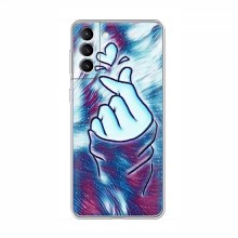 Чехол с принтом для Samsung Galaxy S21 (AlphaPrint - Знак сердечка) Бирюзовый фон - купить на Floy.com.ua