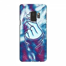 Чехол с принтом для Samsung S9 (AlphaPrint - Знак сердечка) Бирюзовый фон - купить на Floy.com.ua