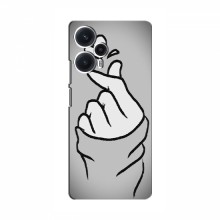 Чехол с принтом для Xiaomi POCO F5 (AlphaPrint - Знак сердечка) Серый фон - купить на Floy.com.ua