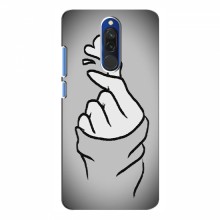Чехол с принтом для Xiaomi Redmi 8 (AlphaPrint - Знак сердечка) Серый фон - купить на Floy.com.ua