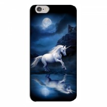 Чехол с принтом для iPhone 6 Plus / 6s Plus - (на черном) (AlphaPrint) Единорог в лесу - купить на Floy.com.ua