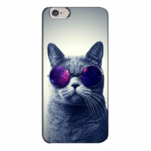 Чехол с принтом для iPhone 6 Plus / 6s Plus - (на черном) (AlphaPrint) Кот в очках - купить на Floy.com.ua