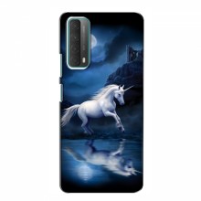 Чехол с принтом для Huawei P Smart 2021 - (на черном) (AlphaPrint) Единорог в лесу - купить на Floy.com.ua