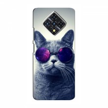 Чехол с принтом для Infinix Zero 8i - (на черном) (AlphaPrint) Кот в очках - купить на Floy.com.ua