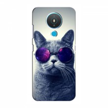 Чехол с принтом для Nokia Nokia 1.4 - (на черном) (AlphaPrint) Кот в очках - купить на Floy.com.ua