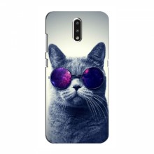 Чехол с принтом для Nokia 2.3 - (на черном) (AlphaPrint) Кот в очках - купить на Floy.com.ua