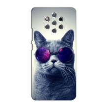 Чехол с принтом для Nokia 9 Pure View - (на черном) (AlphaPrint) Кот в очках - купить на Floy.com.ua