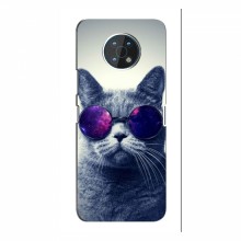 Чехол с принтом для Nokia G50 - (на черном) (AlphaPrint) Кот в очках - купить на Floy.com.ua