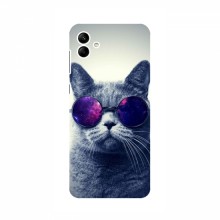 Чехол с принтом для Samsung Galaxy A04e (A042) - (на черном) (AlphaPrint) Кот в очках - купить на Floy.com.ua