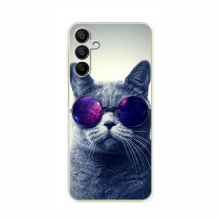 Чехол с принтом для Samsung Galaxy A15 (A155) - (на черном) (AlphaPrint) Кот в очках - купить на Floy.com.ua