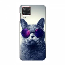 Чехол с принтом для Samsung Galaxy A22 - (на черном) (AlphaPrint) Кот в очках - купить на Floy.com.ua