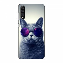 Чехол с принтом для Samsung Galaxy A30s (A307) - (на черном) (AlphaPrint) Кот в очках - купить на Floy.com.ua