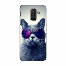 Чехол с принтом для Samsung A6 Plus 2018, A6 Plus 2018, A605 - (на черном) (AlphaPrint) Кот в очках - купить на Floy.com.ua