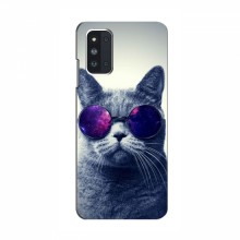 Чехол с принтом (на черном) для Samsung Galaxy F52 5G (E526) (AlphaPrint) Кот в очках - купить на Floy.com.ua
