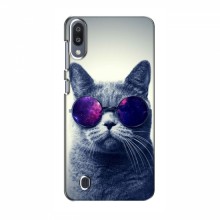 Чехол с принтом для Samsung Galaxy M10 - (на черном) (AlphaPrint) Кот в очках - купить на Floy.com.ua