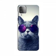 Чехол с принтом для Samsung Galaxy M12 - (на черном) (AlphaPrint) Кот в очках - купить на Floy.com.ua