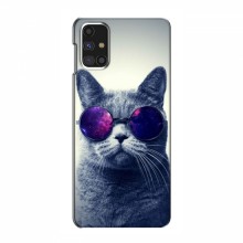 Чехол с принтом для Samsung Galaxy M31s - (на черном) (AlphaPrint) Кот в очках - купить на Floy.com.ua