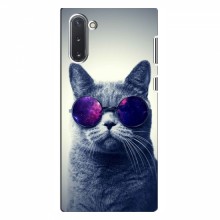 Чехол с принтом для Samsung Galaxy Note 10 - (на черном) (AlphaPrint) Кот в очках - купить на Floy.com.ua