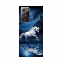 Чехол с принтом для Samsung Galaxy Note 20 Ultra - (на черном) (AlphaPrint) Единорог в лесу - купить на Floy.com.ua