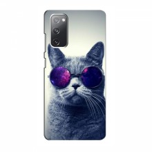 Чехол с принтом для Samsung Galaxy S20 FE - (на черном) (AlphaPrint) Кот в очках - купить на Floy.com.ua