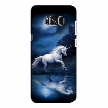 Чехол с принтом для Samsung S8, Galaxy S8, G950 - (на черном) (AlphaPrint) Единорог в лесу - купить на Floy.com.ua