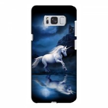 Чехол с принтом для Samsung S8 Plus, Galaxy S8+, S8 Плюс G955 - (на черном) (AlphaPrint) Единорог в лесу - купить на Floy.com.ua