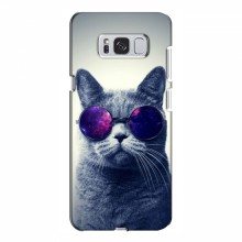 Чехол с принтом для Samsung S8 Plus, Galaxy S8+, S8 Плюс G955 - (на черном) (AlphaPrint) Кот в очках - купить на Floy.com.ua
