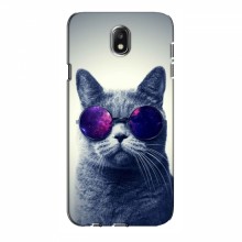 Чехол с принтом для Samsung J5 2017, J5 европейская версия - (на черном) (AlphaPrint) Кот в очках - купить на Floy.com.ua