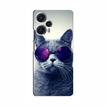 Чехол с принтом для Xiaomi POCO F5 - (на черном) (AlphaPrint) Кот в очках - купить на Floy.com.ua