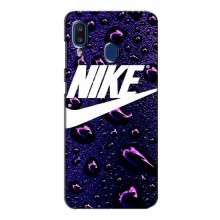 Чехол для Самсунг А20 (2019) - с принтом Найк (AlphaPrint) Nike-фиолетовый - купить на Floy.com.ua