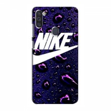 Чехол для Самсунг М11 - с принтом Найк (AlphaPrint) Nike-фиолетовый - купить на Floy.com.ua