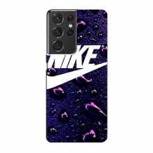 Чехол для Самсунг S21 Ультра - с принтом Найк (AlphaPrint) Nike-фиолетовый - купить на Floy.com.ua