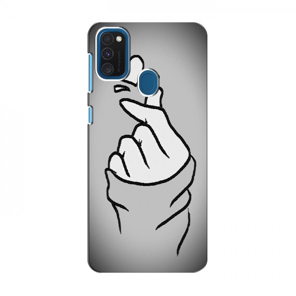 Чехол с принтом для Samsung Galaxy A21s (AlphaPrint - Знак сердечка)