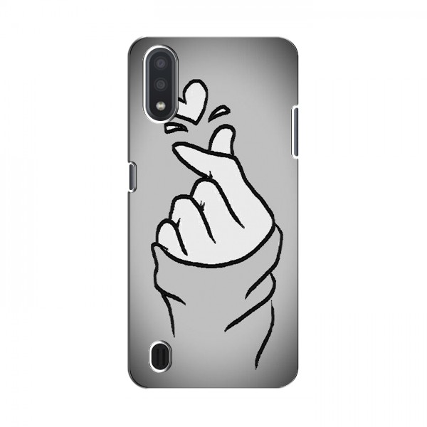 Чехол с принтом для Samsung Galaxy M01 (M015) (AlphaPrint - Знак сердечка)