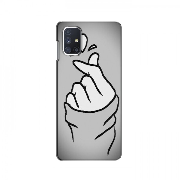 Чехол с принтом для Samsung Galaxy M51 (AlphaPrint - Знак сердечка)