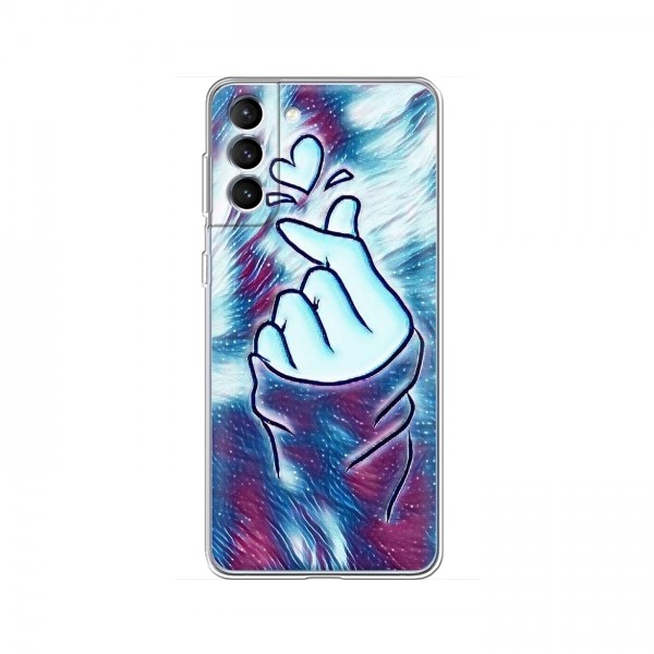 Чехол с принтом для Samsung Galaxy S21 (AlphaPrint - Знак сердечка)