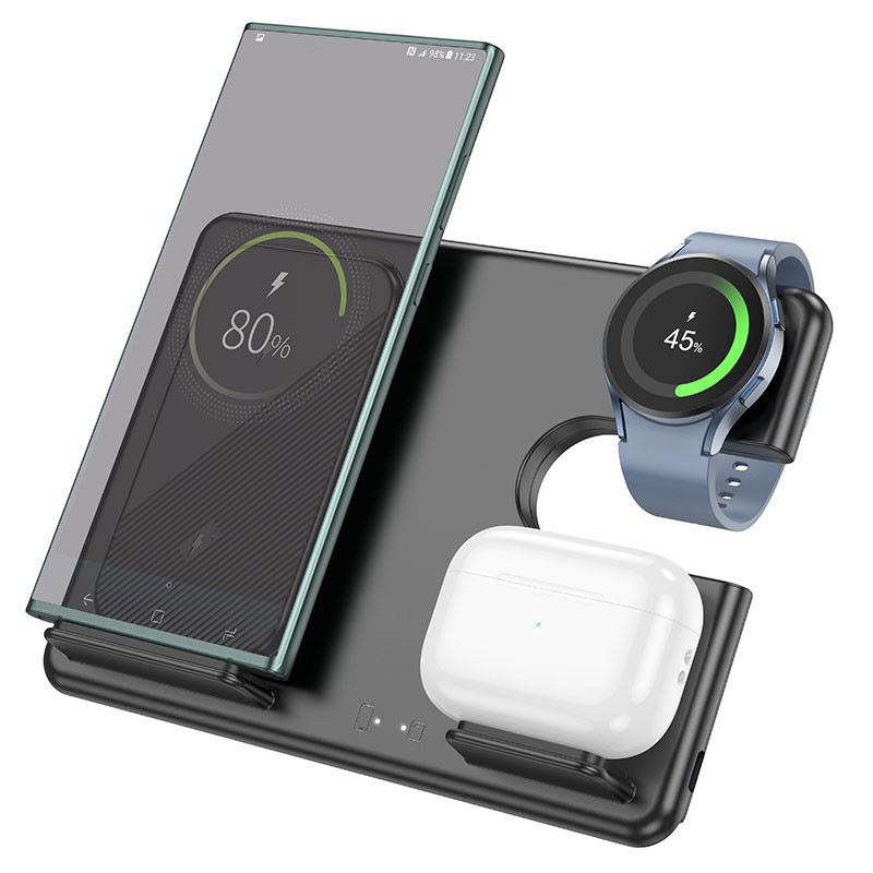 БЗУ Hoco CQ2 Flash folding 3-in-1 wireless fast charger (for Samsung Watch)