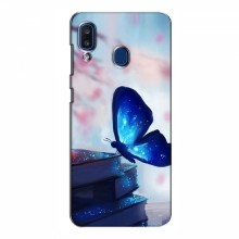 Чехол с печатью (Подарочные) для Samsung Galaxy A20 2019 (A205F) (AlphaPrint) Бабочка синяя - купить на Floy.com.ua