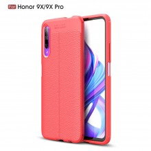 ТПУ накладка с имитацией кожи для Huawei Honor 9X (Hisilicon Kirin 810F) Красный - купить на Floy.com.ua